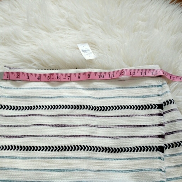 LOFT Tweed Faux Wrap Skirt Fridge Edge Blue White Business Causal SZ 8 - Picture 5 of 7